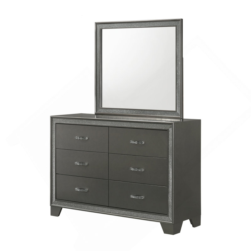 Commode contemporaine 1 pièce avec rangement de chevet 6 tiroirs