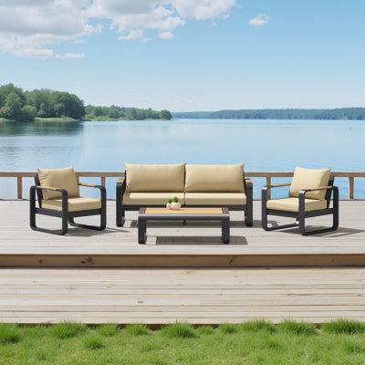Andes 4-Piece Sunbrella® Outdoor Patio Seating Set - Canvas Beige