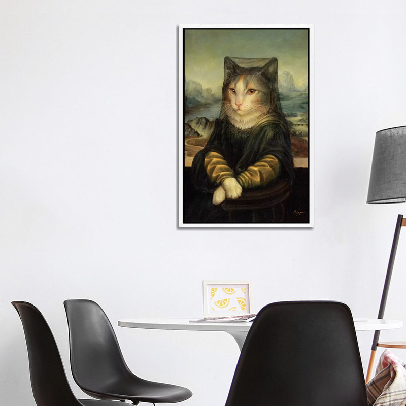 Mona Peaches by Melinda Copper - Painting on Canvas, 101.6 cm H x 66.04 cm W, White Framed