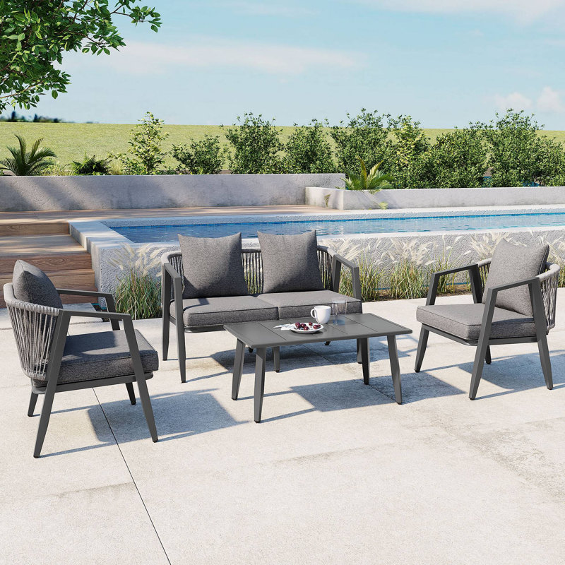 Ensemble de sièges d'extérieur durable et confortable, Gris