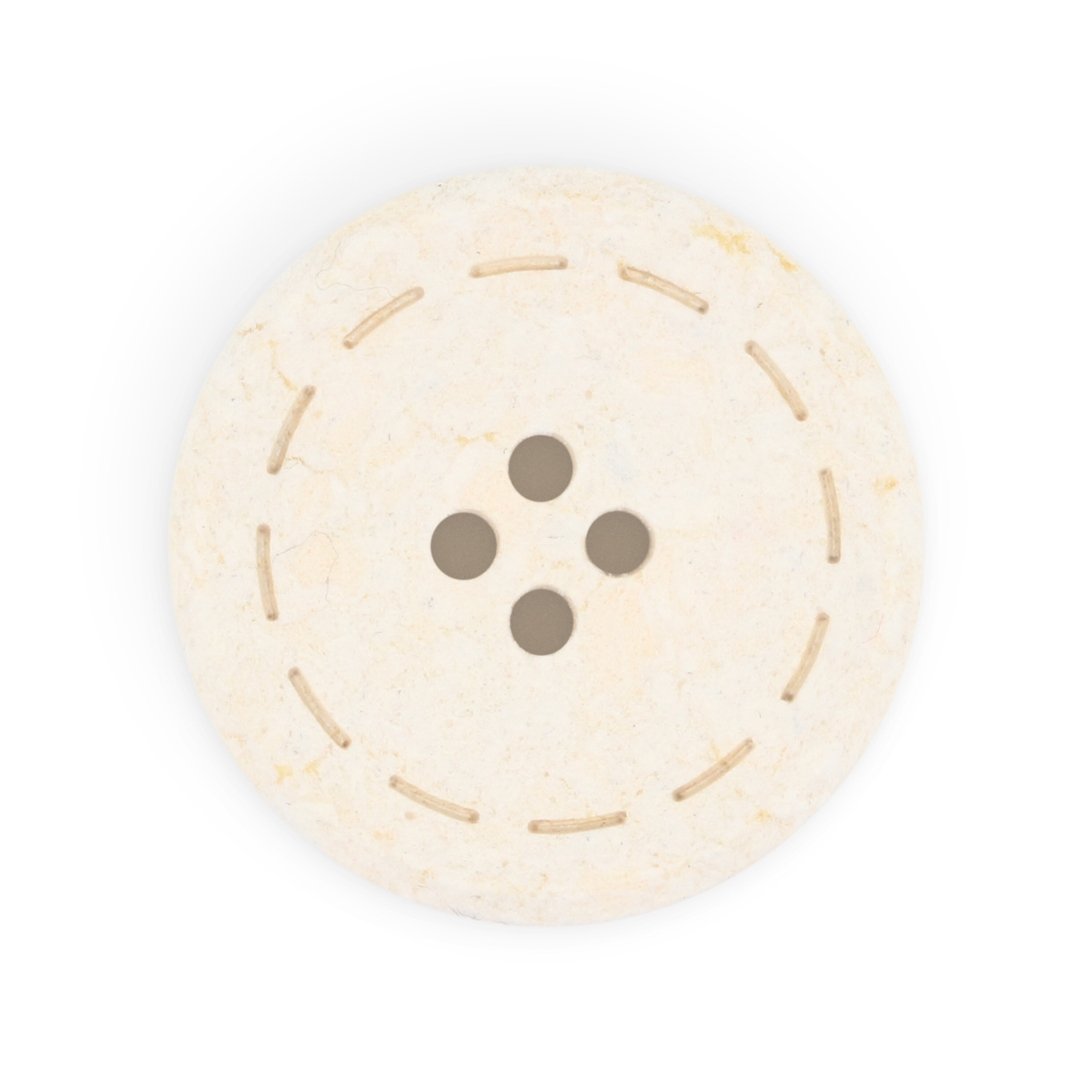 Dritz Recycled Cotton Round Stitch Button, 25mm, Natural, 6 Buttons