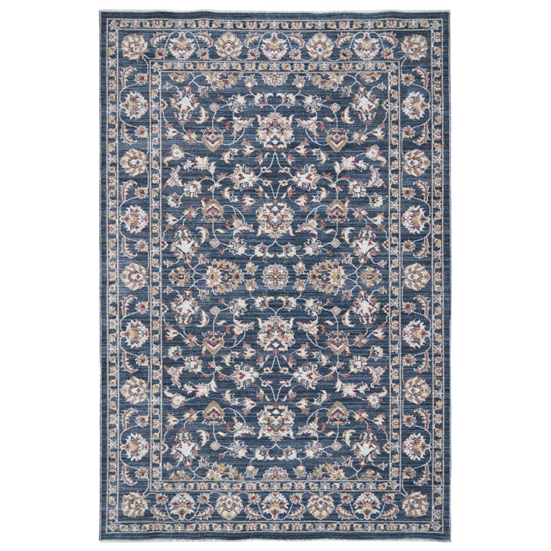 Tapis sarouk en polyester tissé à la machine Charlton Home®, Rond 5 pi 3 po
