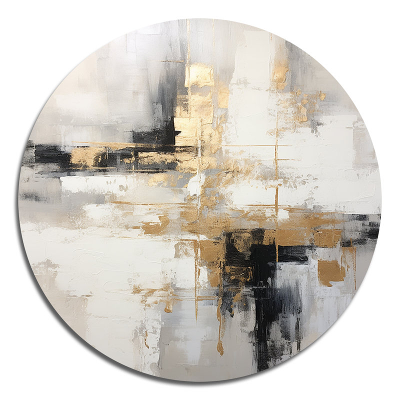 Epping - Art abstrait rond en métal, H 16 po x l 16 po 