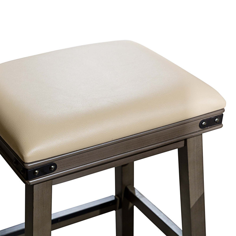 Tabouret de comptoir court Kyriel 30, Gris, Gris