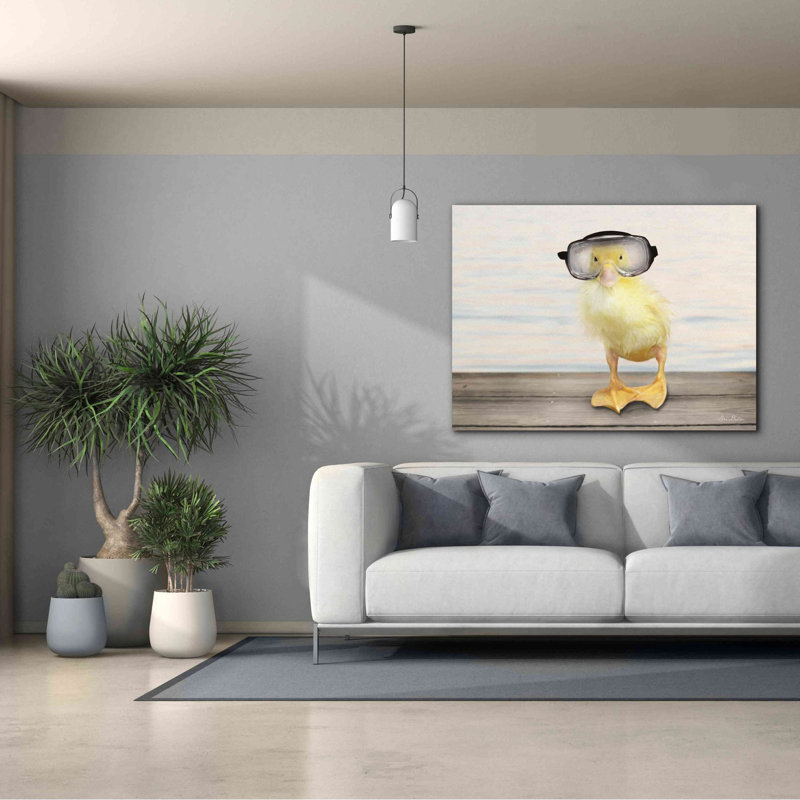 «Diving Duck» par Lori Deiter, art mural sur toile, H 40 po x l 54 po x P 1,5 po