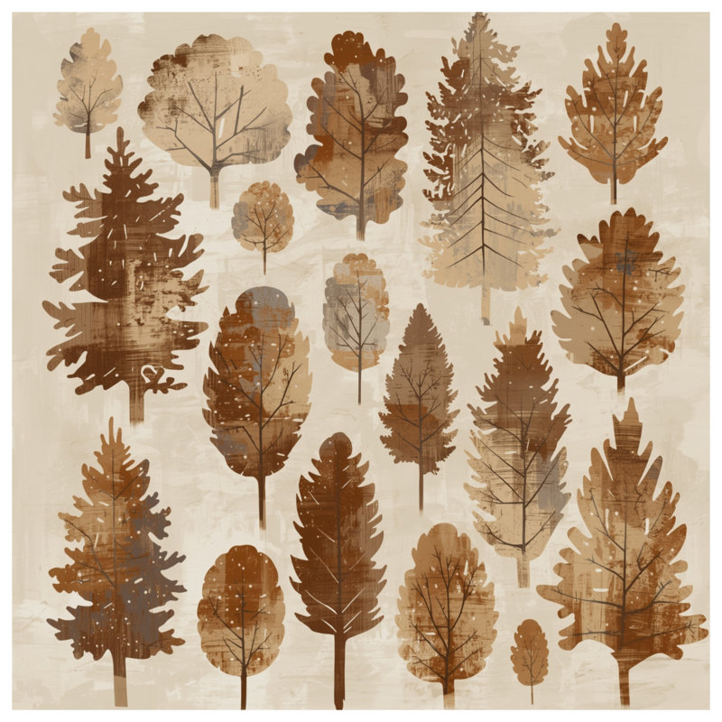 Housses de couette Rustic Tree Silhouettes, Grand lit