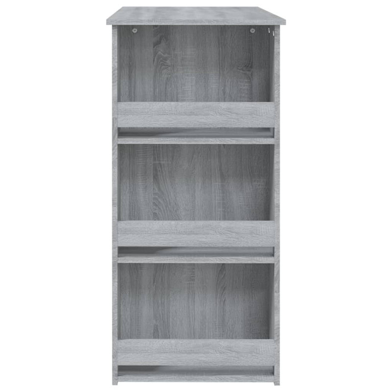 Bar Table Kitchen Pub Bistro Table with Storage Rack Engineered Wood, Grey