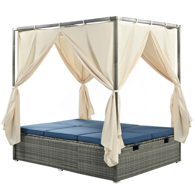 Adjustable Sun Bed With Curtain