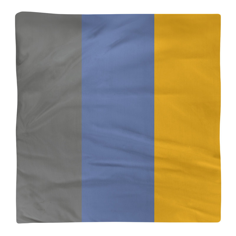 Memphis Striped Square Napkin, 22" W x 22" L, Basketball Gray/Basketball Blue/Basketball Yellow, Cotton Twill