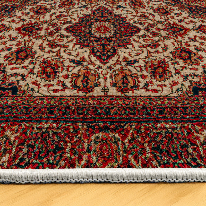 Tapis en coton imprimé chenille Guria, Tapis de couloir 3 pi 4 po x 8 pi 3 po
