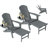 Celese HDPE Folding and Adjustable Adirondack Chair with Ottoman-605954254