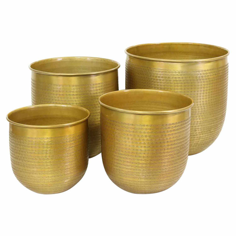 Rohoman Handmade Metal Pot Planter, 43cm H x 41cm W x 41cm D