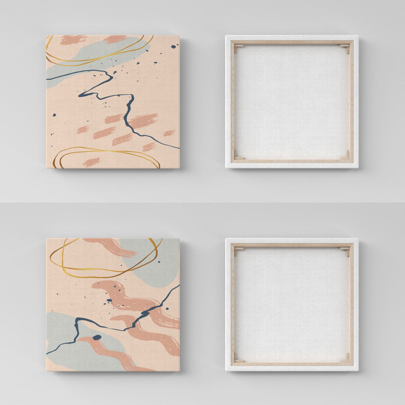 Stylish Decorative Canvas Paintings (2 Pieces), 12 x 12 Inches | 100% Canvas with 100% Wooden Frame | Perfect for Living Room, Bedroom, or Office Decor, Adds Elegance and Modern Touch to Any Space