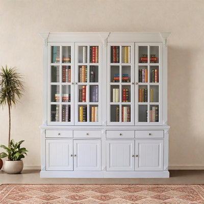 American style white home bookcase