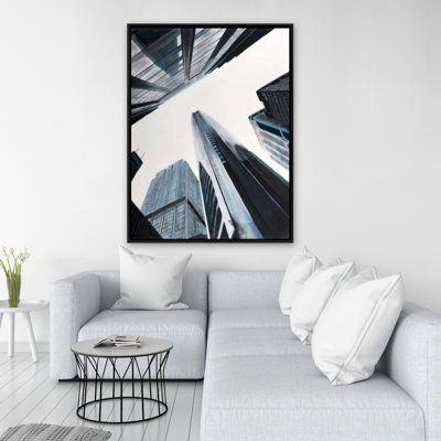 Perspective View Of Skyscraper Print On Canvas
