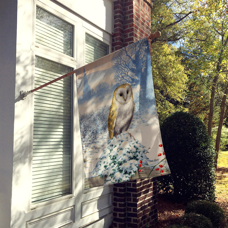 Polyester à 2 côtés 40 x 28 po drapeau maison Barn Owl