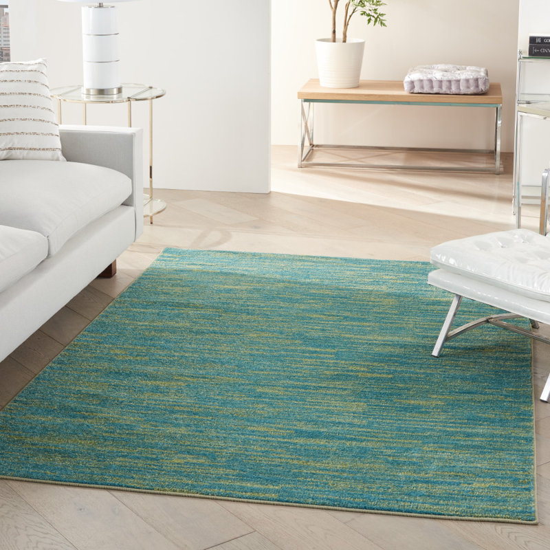 Tapis bleu / vert Nourison Essentials, Rectangle 4 pi x 6 pi