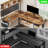 Adjustable Height L-shaped Standing Desk With Led Lights & Power Outlet, With Storage-550482602