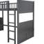 Lit superposé simple avec mezzanine et deux tiroirs, gris - Créez des tiroirs de chambre à coucher confortables et polyvalents-610514751