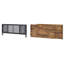 Table basse rectangulaire avec plateau pliable, plateau en chêne antique et base en filet de métal noir, 1 compartiment 4 portes coulissantes, 41 po de style industriel en profondeur, placage de papier sur un plateau en bois, largeur en fer de 22 po