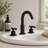 2-Handle Widespread Bathroom Faucet With Drain Assembly in Black-109600887