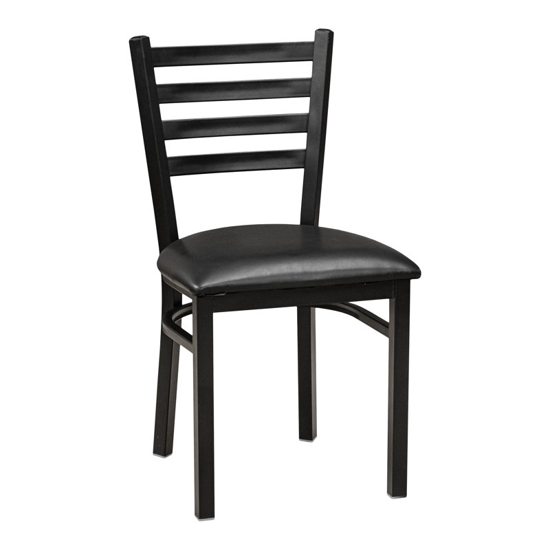 Carlton Square Black Laminate Dining Table Set with 4 Metal Ladder Chairs