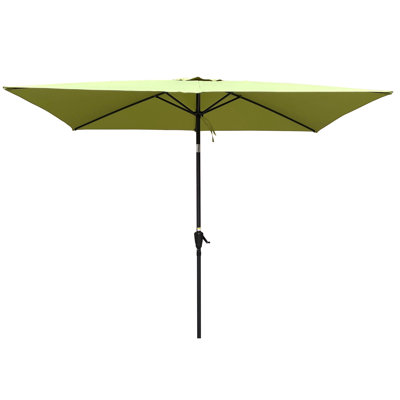 Parasol de patio imperméable avec manivelle et bouton-poussoir inclinable sans rabat pour jardin, cour, piscine, marché