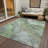 Machine Washable Indoor/Outdoor Xhevrie Green Rug-923022804