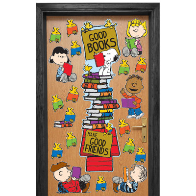 Eureka Peanuts Reading All-In-One Door Decor Kit, 32 Pieces Per Set, 3 Sets