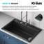 33 in. KRAUS Bellucci Workstation Drop-In Granite Composite Single Bowl Kitchen Sink with Accessories-51475999
