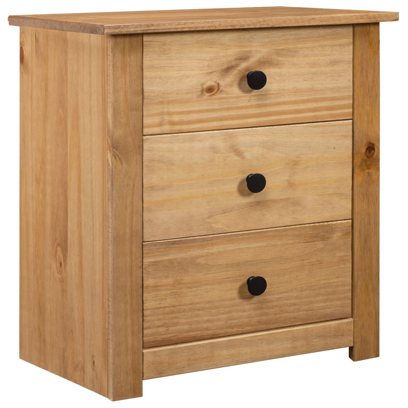 Table de chevet avec table de chevet avec rangement à 3 tiroirs Pinewood Panama Range, Naturel