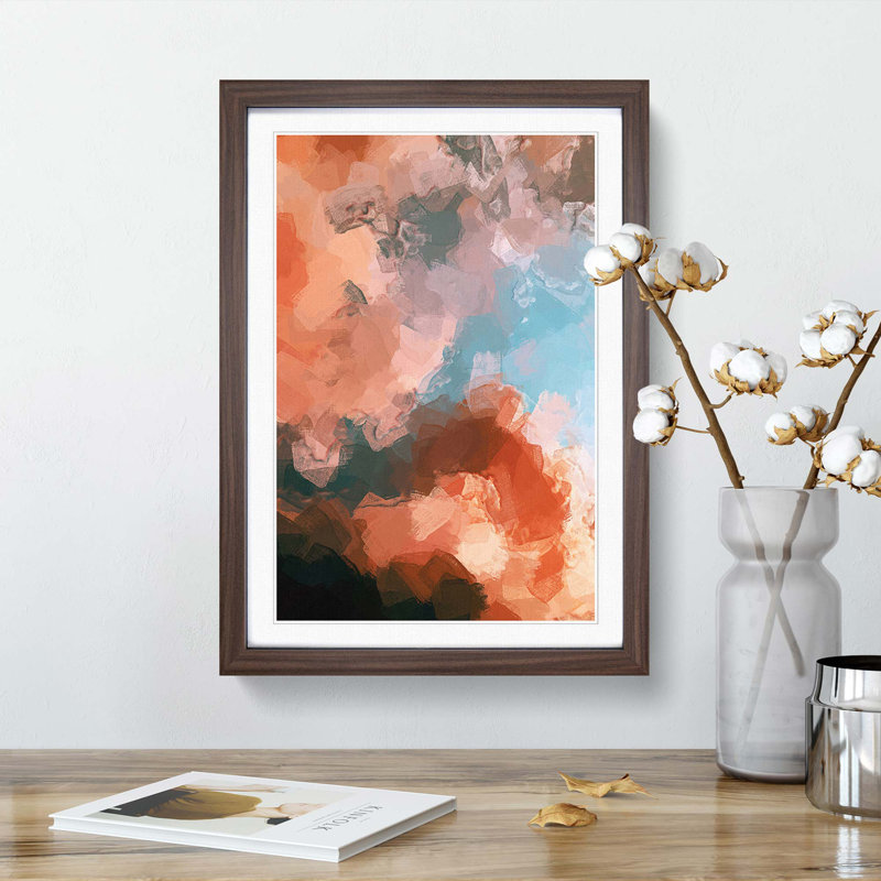 Clouds in Bloom in Abstract - Framed Print, 36cm H x 27cm W x 2cm D, Walnut Framed
