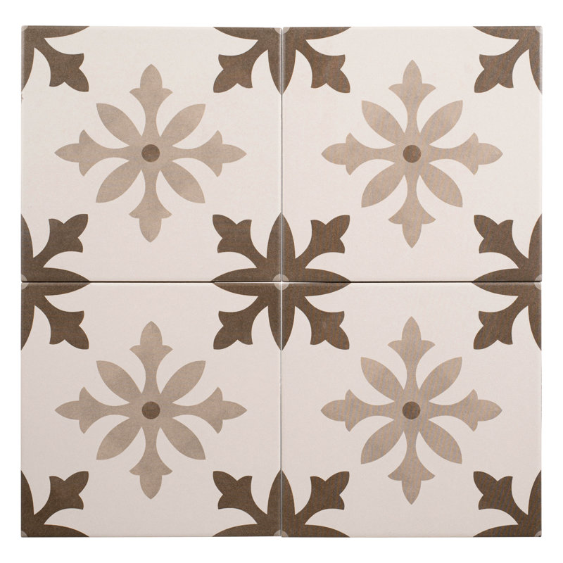 Istanelle Haj Grey 8-in. Encaustic Matte Porcelain Wall & Floor Tile