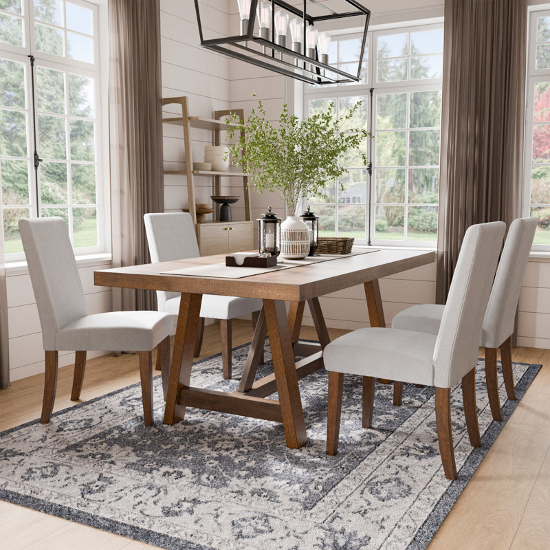 Cleland Dining Table Set, 5 Pieces: Table, 4 Chairs