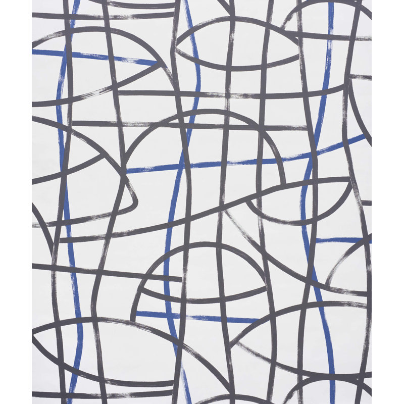 Papier peint Abstratto, Noir / cobalt