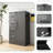 Vertical Filing Cabinet, Black, Made From Cold - Rolled Steel, Full Extension Bearing Suspension, Spacious For F4 Files Black Metal Storage 4 Drawers, Interlocking System, Material, Easy To Clean-1238616704