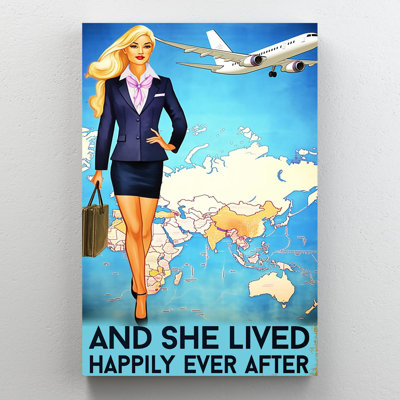 Impression sur toile, "Kymere Flight Attendant And She Lived Happily 2"
