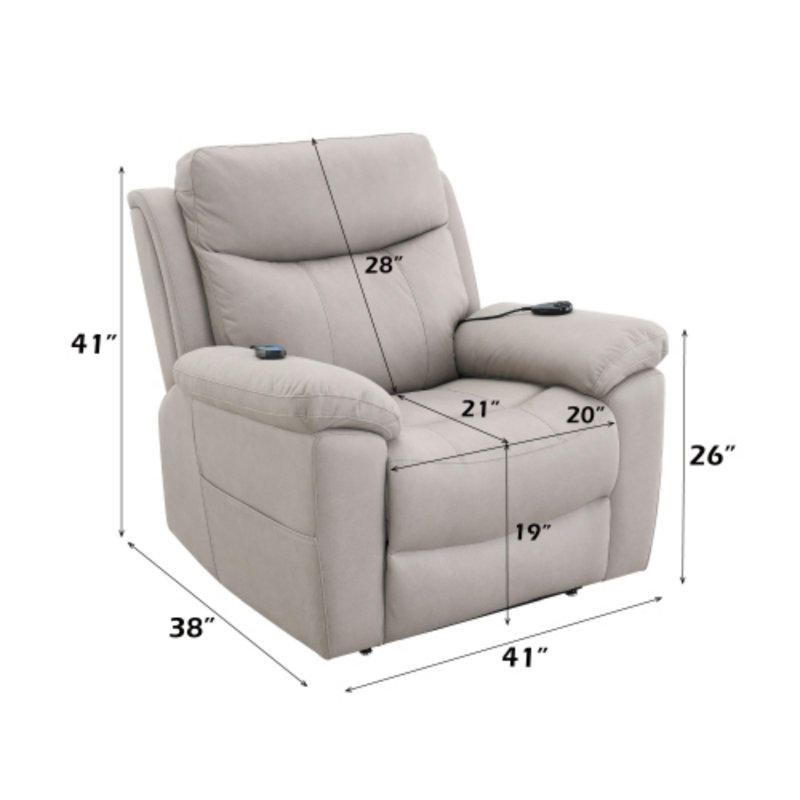 Fauteuil inclinable électrique, Gris clair