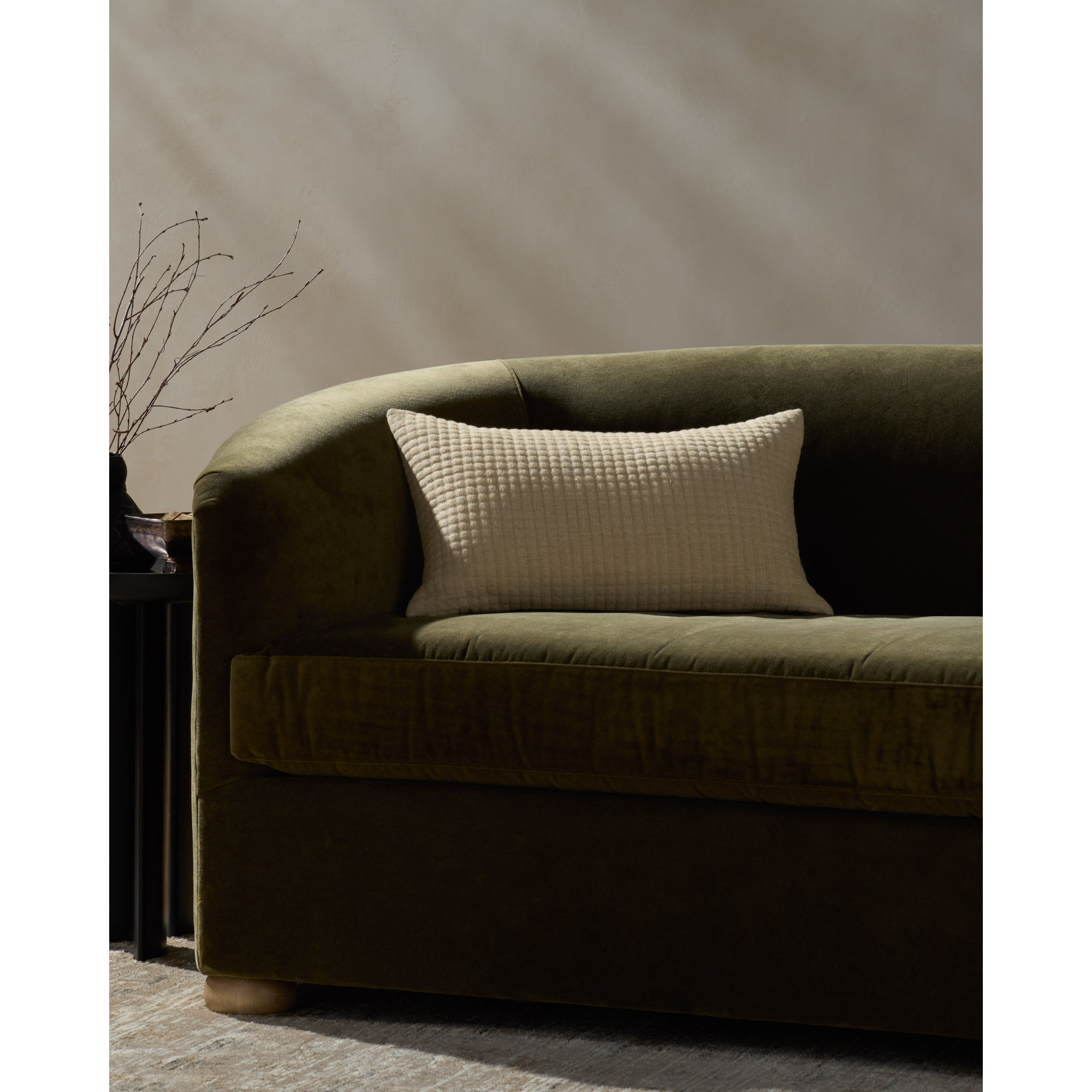 Jeremiah Brent x Loloi Christopher Accent Pillow, Natural, Down / Feather, Rectangular 21"H x 13"W