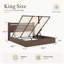 Lit plateforme moderne en bois avec tête de lit horizontale et rangement relevable, très grand, taupe-1255621076-1255621079