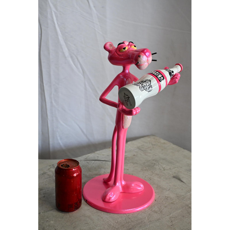 Figurine en résine d'inspiration panthère rose Andres Mendez 8 po x 9 po x H 17 po