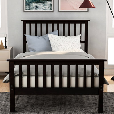 Lit plateforme en bois avec tête de lit et chêne - Offre une expérience de chambre à coucher relaxante en 100% pin pour un sommeil réparateur