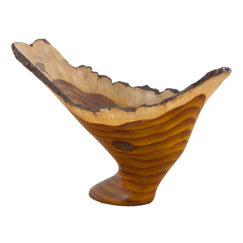 Burled Vase, Faux Wood