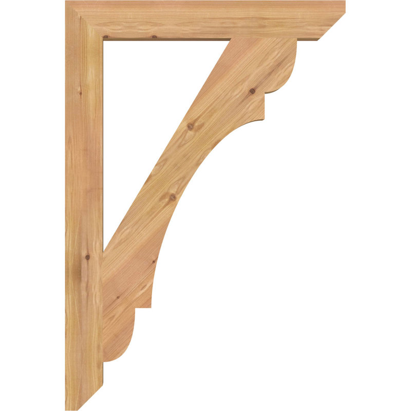 Support en bois / corbeau, Cèdre rouge de l'Ouest (lisse), H 38 po x l 3,5 po x P 26 po