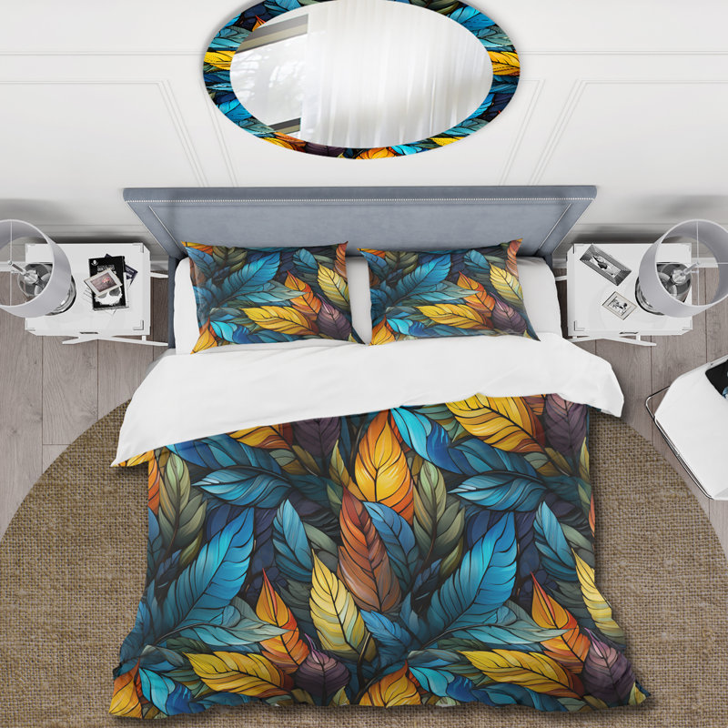 Literie à motif tropical, Housse de couette pour très grand lit et 2 très