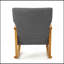 Chaise berçante rembourrée en tissu gris