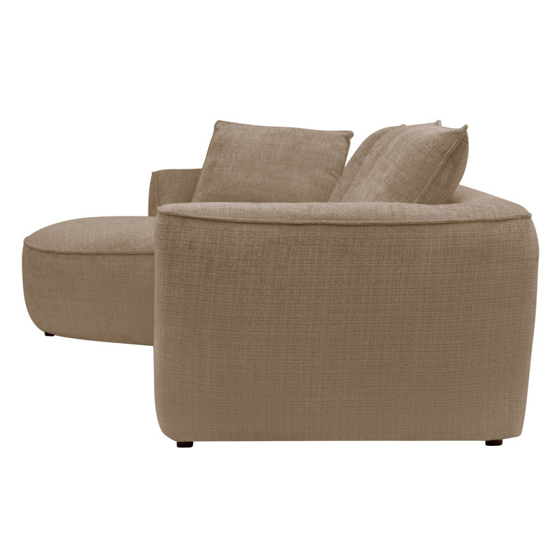 Amado Corner Sofa L Shaped Couch Modern Minimalist Chenille, Left Hand Facing, Beige