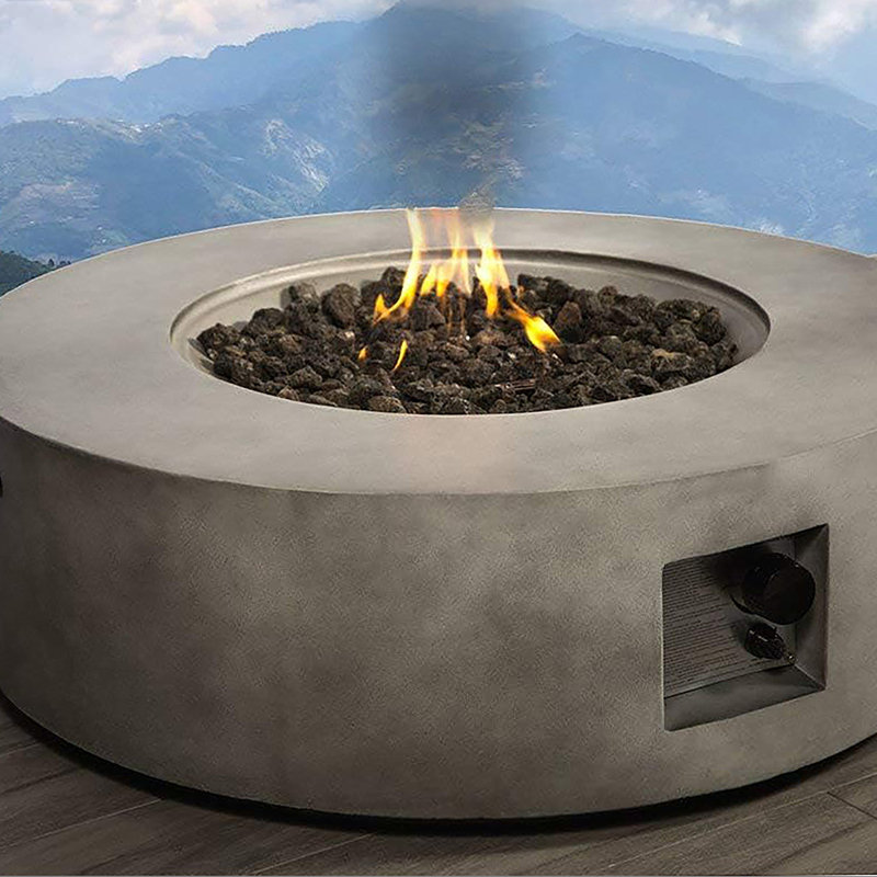 Foyer de table d'extérieur 12 po en béton renforcé de fibres