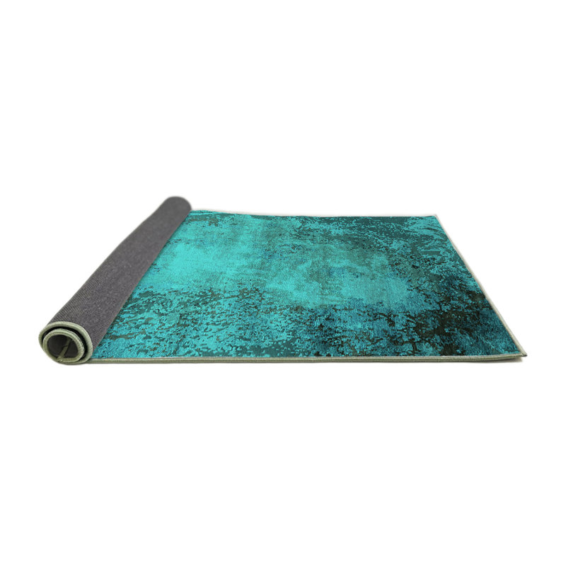 Tapis bleu / bleu sarcelle, Carré 4 pi