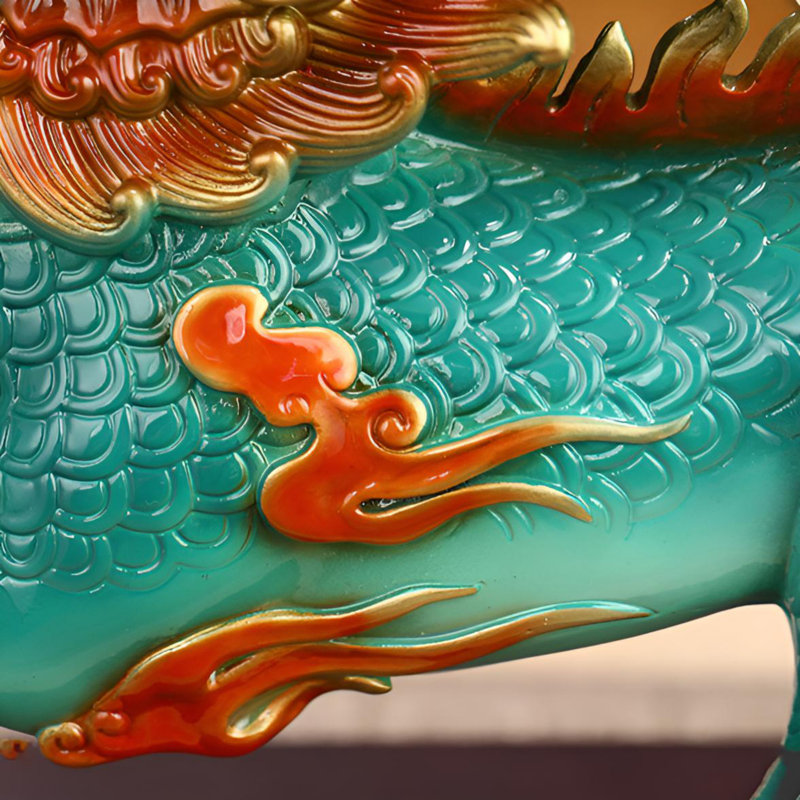 Sculpture traditionnelle traditionnelle chinoise en laiton massif, H 12,6 po x l 16,93 po x P 6,3 po